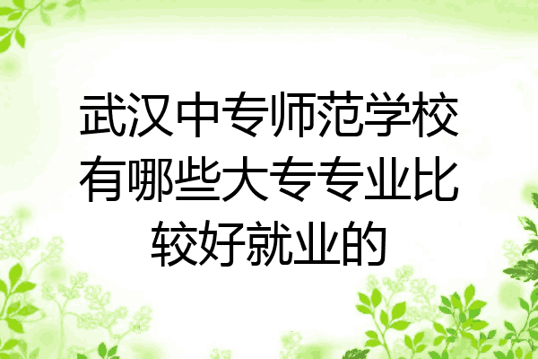 武汉中专师范学校有哪些大专专业比较好就业的