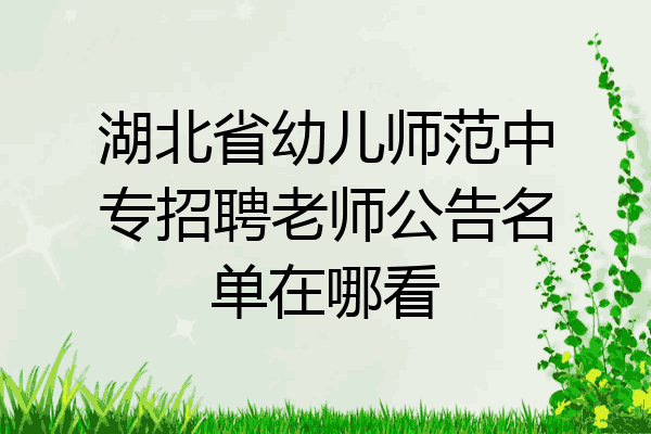 湖北省幼儿师范中专招聘老师公告名单在哪看