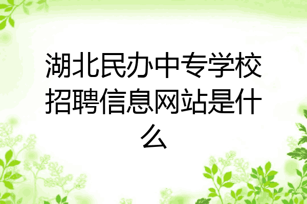 湖北民办中专学校招聘信息网站是什么