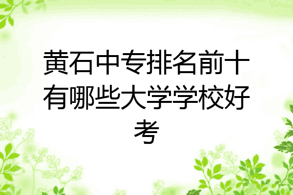黄石中专排名前十有哪些大学学校好考