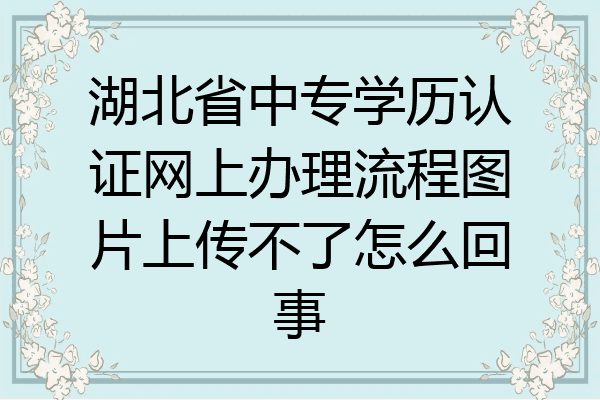 湖北省中专学历认证网上办理流程图片上传不了怎么回事