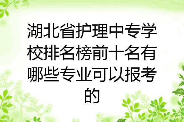 湖北省护理中专学校排名榜前十名有哪些专业可以报考的