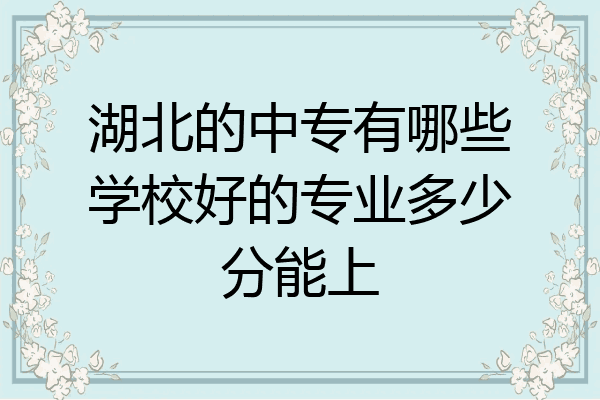 湖北的中专有哪些学校好的专业多少分能上