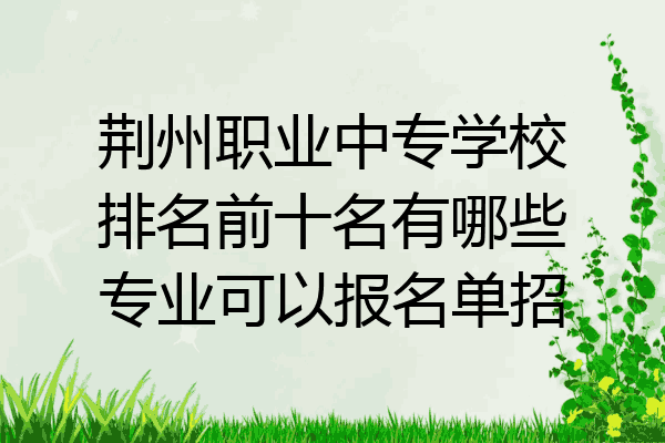 荆州职业中专学校排名前十名有哪些专业可以报名单招