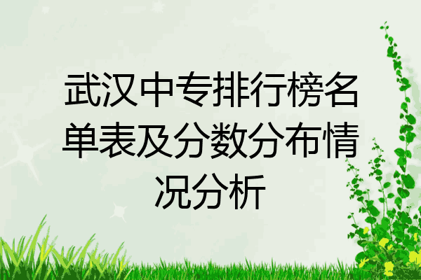 武汉中专排行榜名单表及分数分布情况分析