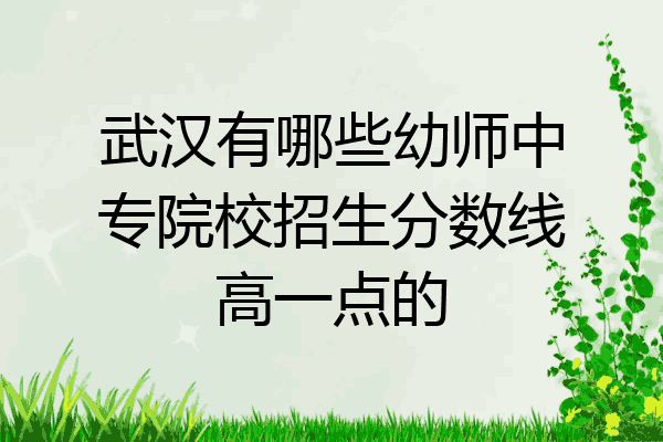 武汉有哪些幼师中专院校招生分数线高一点的