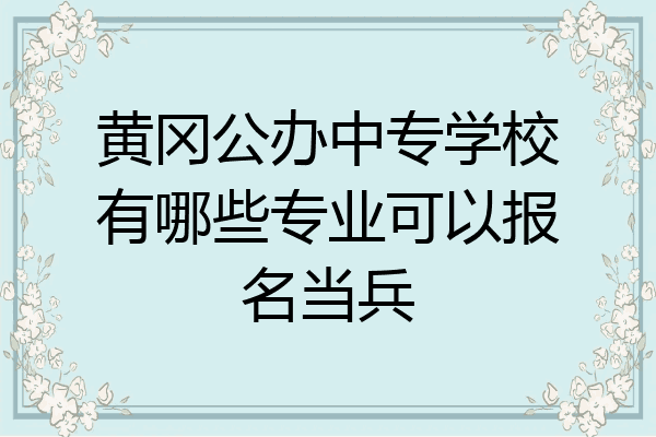 黄冈公办中专学校有哪些专业可以报名当兵