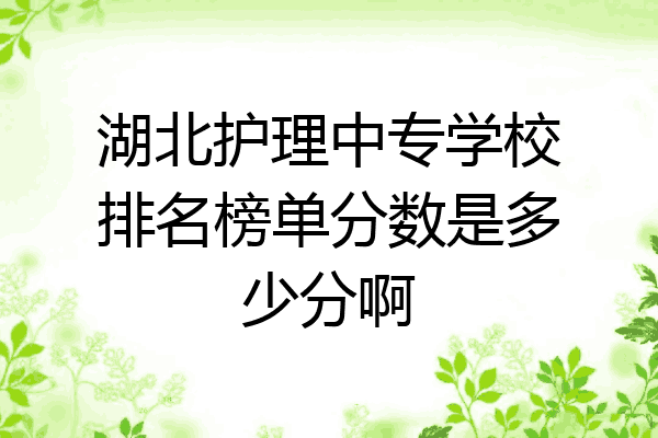 湖北护理中专学校排名榜单分数是多少分啊