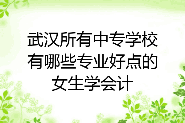 武汉所有中专学校有哪些专业好点的女生学会计