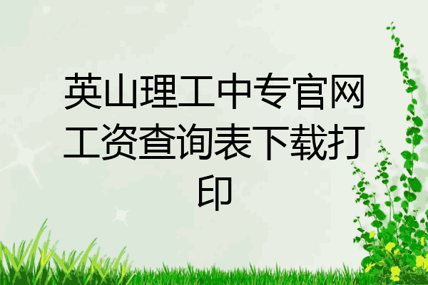 英山理工中专官网工资查询表下载打印