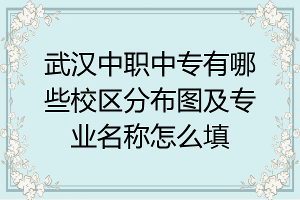 武汉中职中专有哪些校区分布图及专业名称怎么填