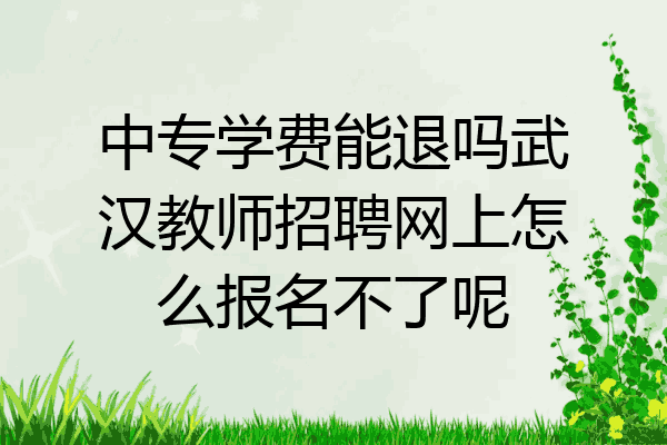 中专学费能退吗武汉教师招聘网上怎么报名不了呢