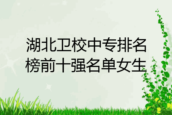 湖北卫校中专排名榜前十强名单女生