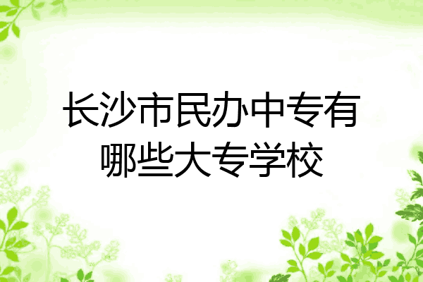 长沙市民办中专有哪些大专学校
