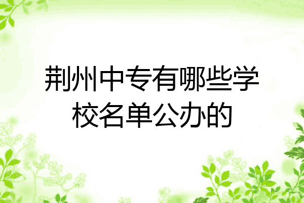 荆州中专有哪些学校名单公办的