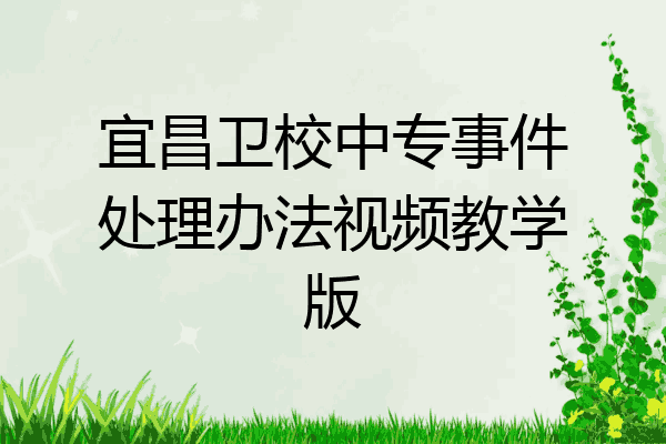 宜昌卫校中专事件处理办法视频教学版