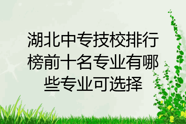 湖北中专技校排行榜前十名专业有哪些专业可选择