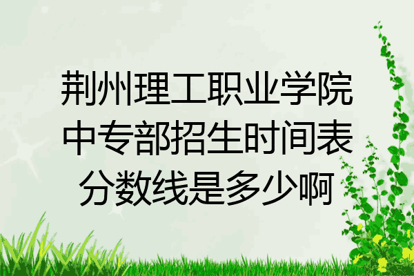 荆州理工职业学院中专部招生时间表分数线是多少啊