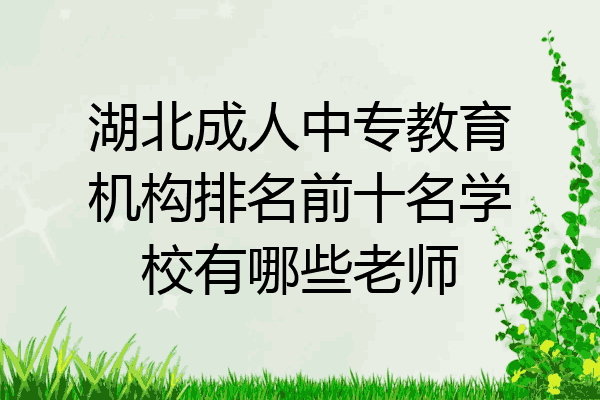 湖北成人中专教育机构排名前十名学校有哪些老师