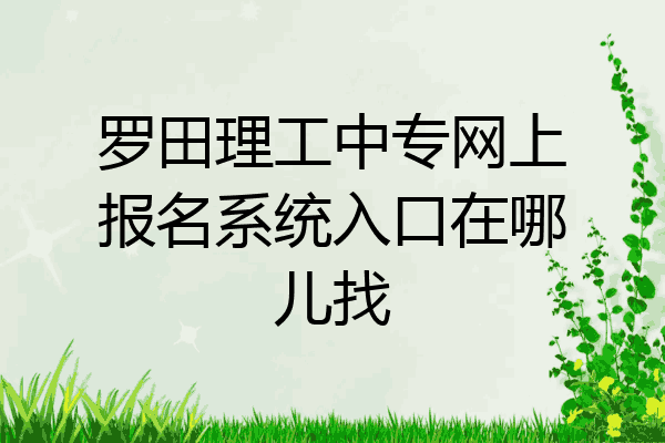 罗田理工中专网上报名系统入口在哪儿找