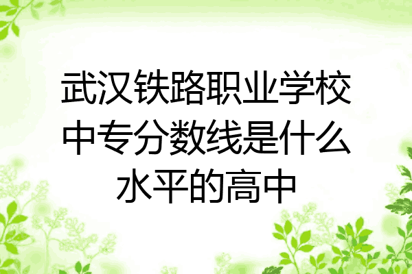 武汉铁路职业学校中专分数线是什么水平的高中