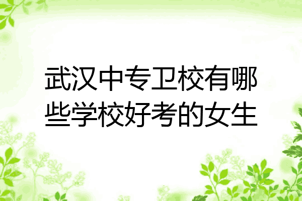 武汉中专卫校有哪些学校好考的女生