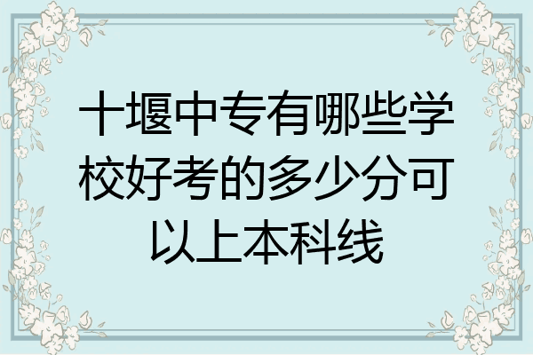 十堰中专有哪些学校好考的多少分可以上本科线