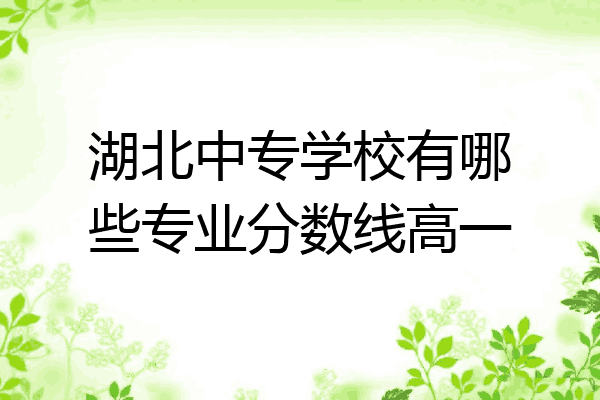 湖北中专学校有哪些专业分数线高一