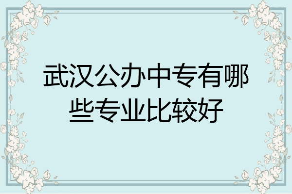 武汉公办中专有哪些专业比较好
