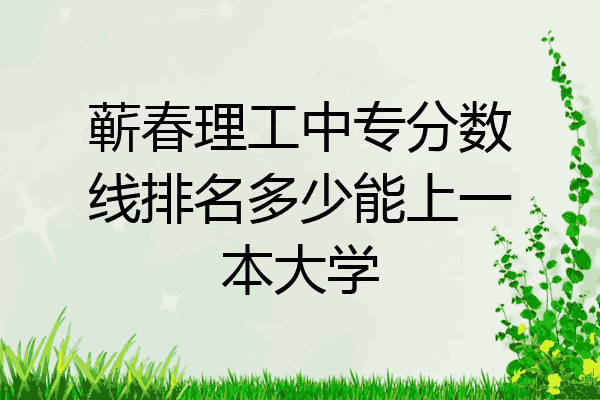 蕲春理工中专分数线排名多少能上一本大学