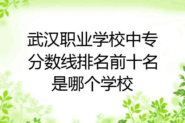 武汉职业学校中专分数线排名前十名是哪个学校