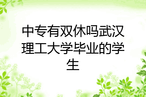 中专有双休吗武汉理工大学毕业的学生