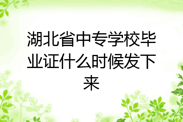 湖北省中专学校毕业证什么时候发下来