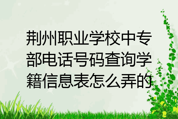 荆州职业学校中专部电话号码查询学籍信息表怎么弄的