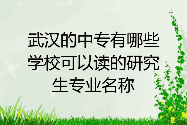 武汉的中专有哪些学校可以读的研究生专业名称