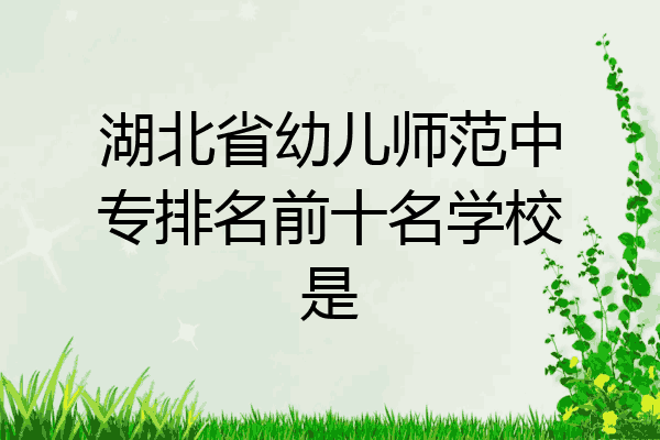 湖北省幼儿师范中专排名前十名学校是