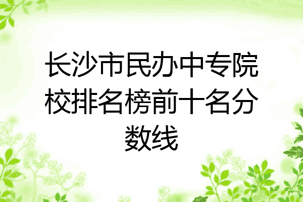 长沙市民办中专院校排名榜前十名分数线
