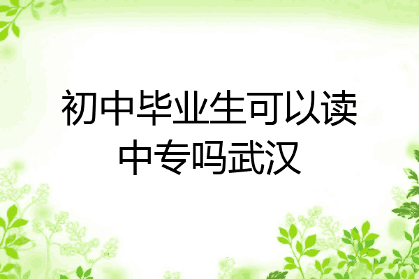 初中毕业生可以读中专吗武汉