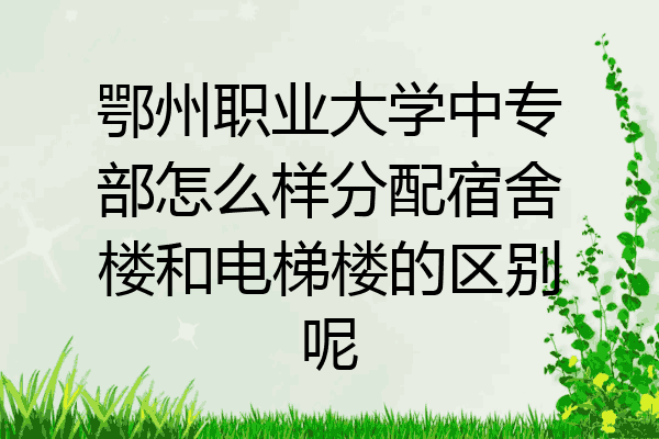 鄂州职业大学中专部怎么样分配宿舍楼和电梯楼的区别呢