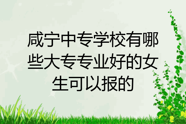 咸宁中专学校有哪些大专专业好的女生可以报的