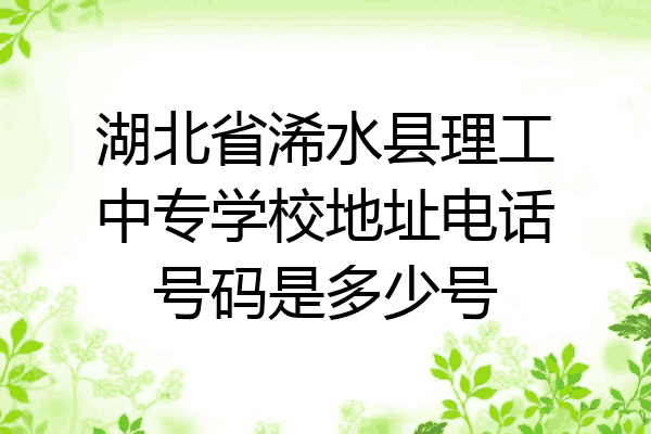 湖北省浠水县理工中专学校地址电话号码是多少号