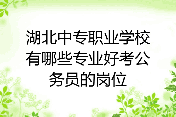 湖北中专职业学校有哪些专业好考公务员的岗位