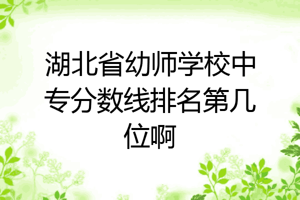 湖北省幼师学校中专分数线排名第几位啊