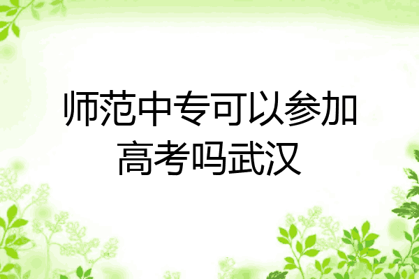 师范中专可以参加高考吗武汉