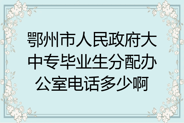 鄂州市人民政府大中专毕业生分配办公室电话多少啊