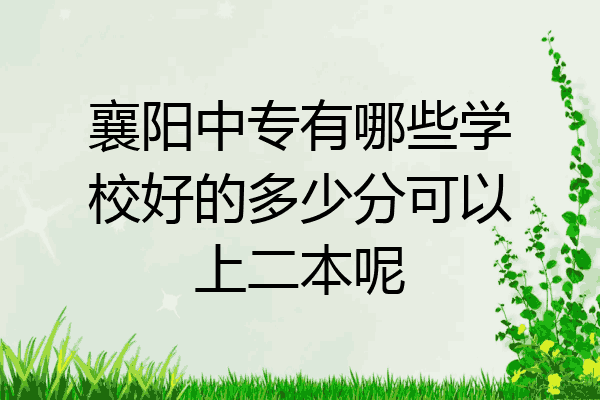 襄阳中专有哪些学校好的多少分可以上二本呢