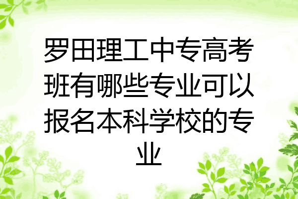 罗田理工中专高考班有哪些专业可以报名本科学校的专业