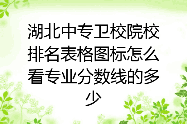 湖北中专卫校院校排名表格图标怎么看专业分数线的多少
