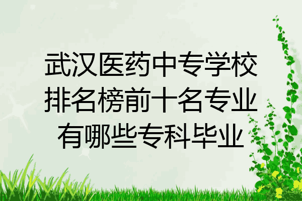 武汉医药中专学校排名榜前十名专业有哪些专科毕业