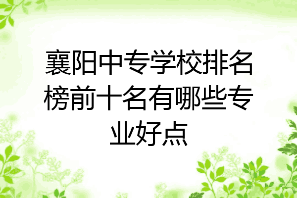 襄阳中专学校排名榜前十名有哪些专业好点